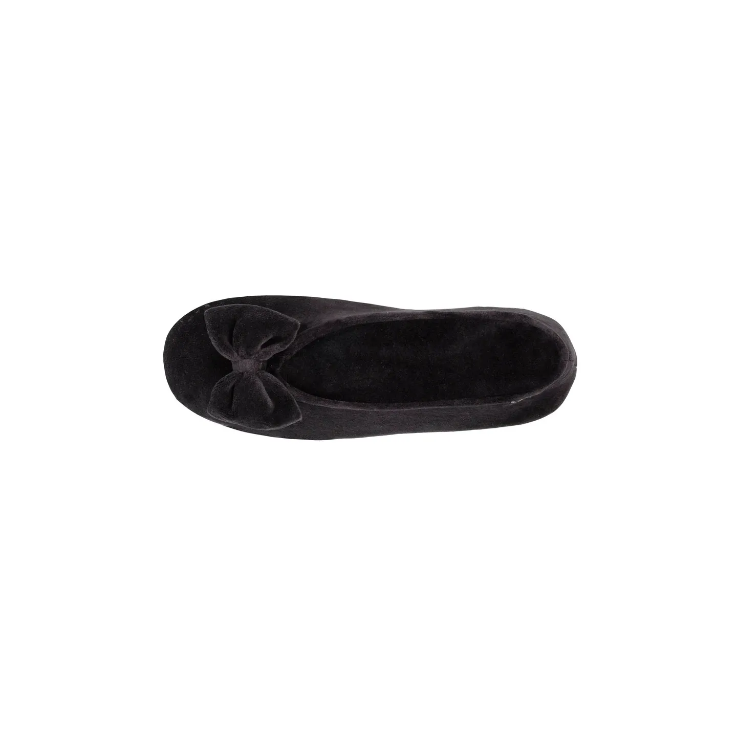 Chaussons Ballerines Femme Nœud Noir  - Isotoner  - Boutique Traclet Reference : 17020| Chapellerie Traclet