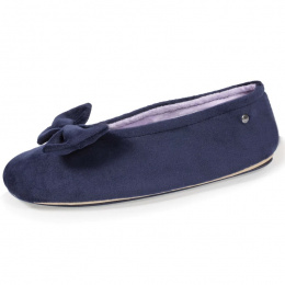 Women's Ballerinas Slippers Micro-velvet Navy - Isotoner