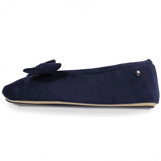 Chaussons Ballerines Femme Micro-velours  Marine - Isotoner Chaussons Ballerines Femme Micro-velours  Marine - Isotoner