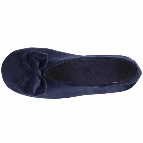 Women's Micro-velvet Ballet Slippers Navy - Isotoner
