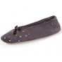 Women's Ballerinas Slippers Dots Embroidered Gray - Isotoner