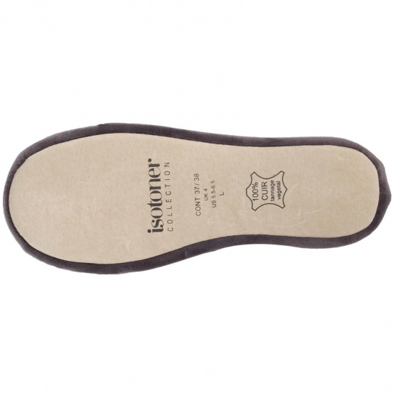 Women's Embroidered Polka Dot Ballet Slippers in Gray - Isotoner Women's Embroidered Polka Dot Ballet Slippers in Gray - Isotoner