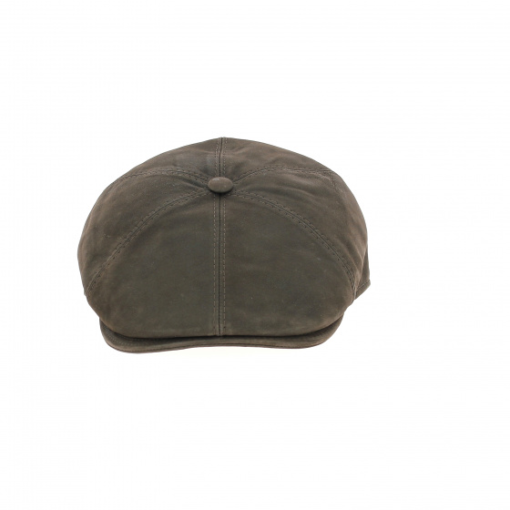 Oxford Brown Leather Cap without buttons - Traclet