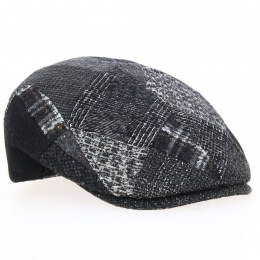 Flat Cap Daffy Wool Patchwork Black - Traclet