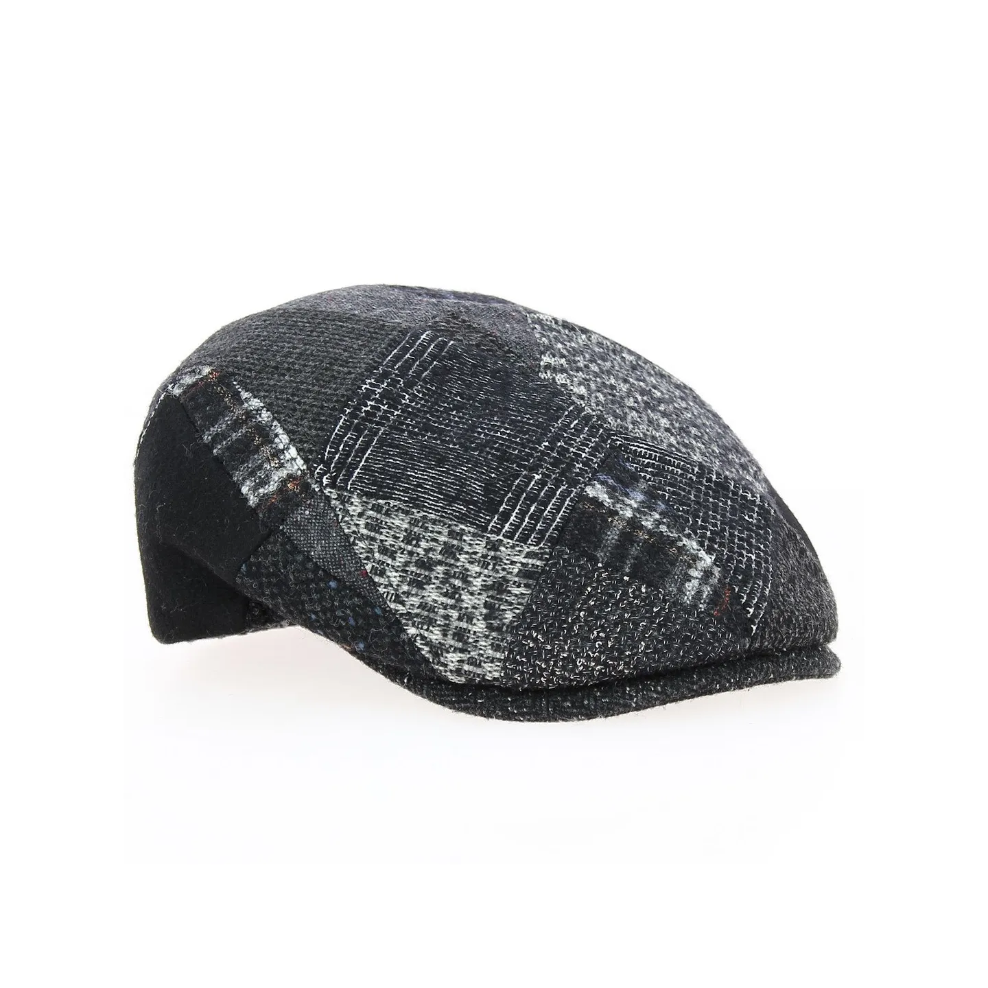 Casquette Plate Daffy Laine Patchwork Noir - Traclet