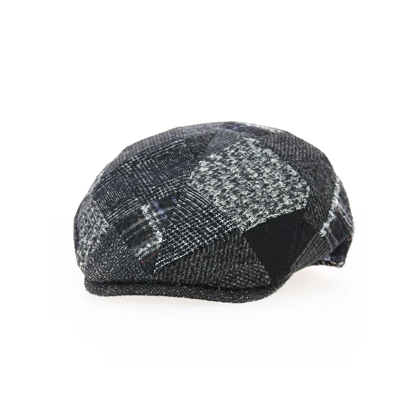 Casquette Plate Daffy Laine Patchwork Noir - Traclet