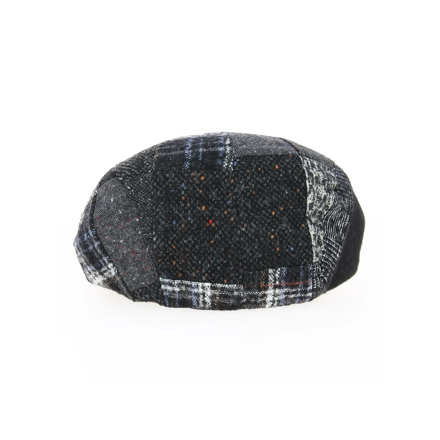 Flat Cap Daffy Wool Patchwork Black - Traclet
