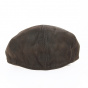 Brown leather Oxford cap without buttons - Traclet
