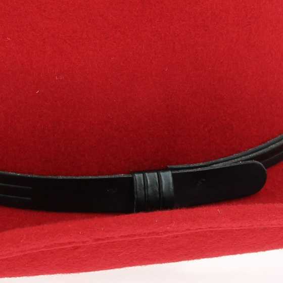 Chapeau Cowboy Feutre Laine Rouge - Traclet