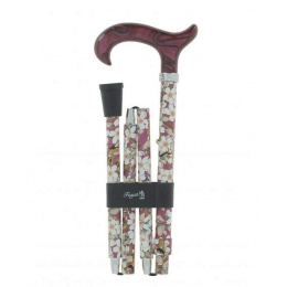 Folding Cane with Flower Pattern - Fayet