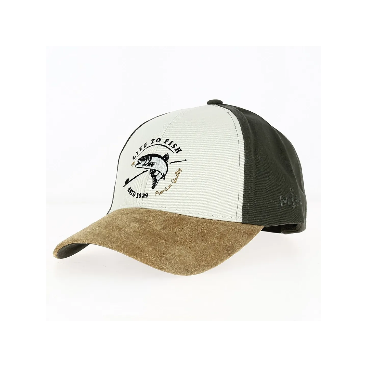 Baseball Cap Fisherman Cotton & Leather Khaki - Traclet