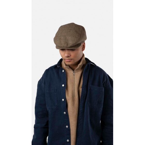 Oslo Flat Cap Chevron Brown Wool - Barts
