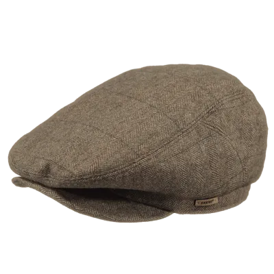 Oslo Flat Cap Chevron Brown Wool - Barts