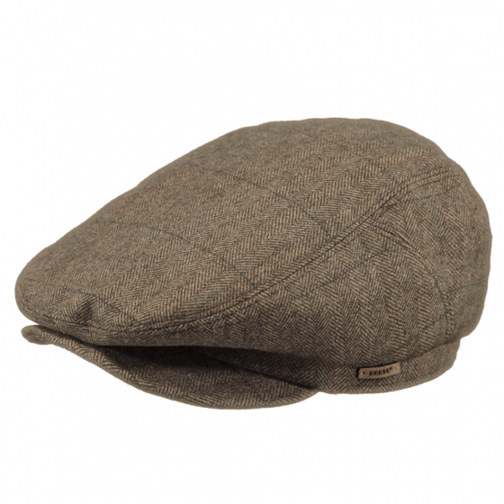 Oslo Flat Cap Chevron Brown Wool - Barts