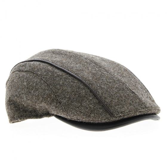 Casquette Plate Naples Tweed Marron- Traclet Casquette Plate Naples Tweed Marron- Traclet