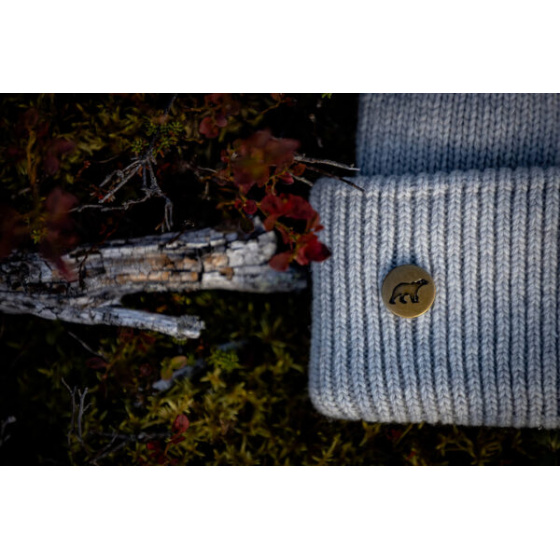 Norden Merino Wool Reverse Beanie Light Grey - Super Yellow