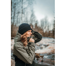 Beacon Reversible Beanie Merino Wool Black - Super Yellow