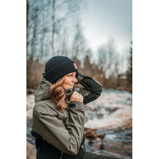 Beacon Reverse Beanie Merino Wool Black - Super Yellow