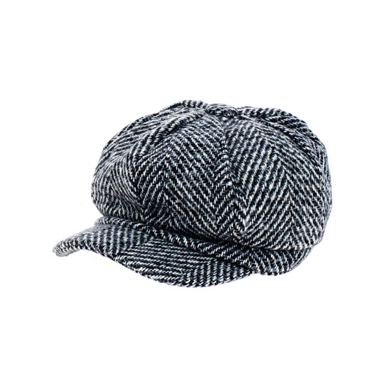 Casquette Gavroche Clèves Chevrons bleu navy - Traclet