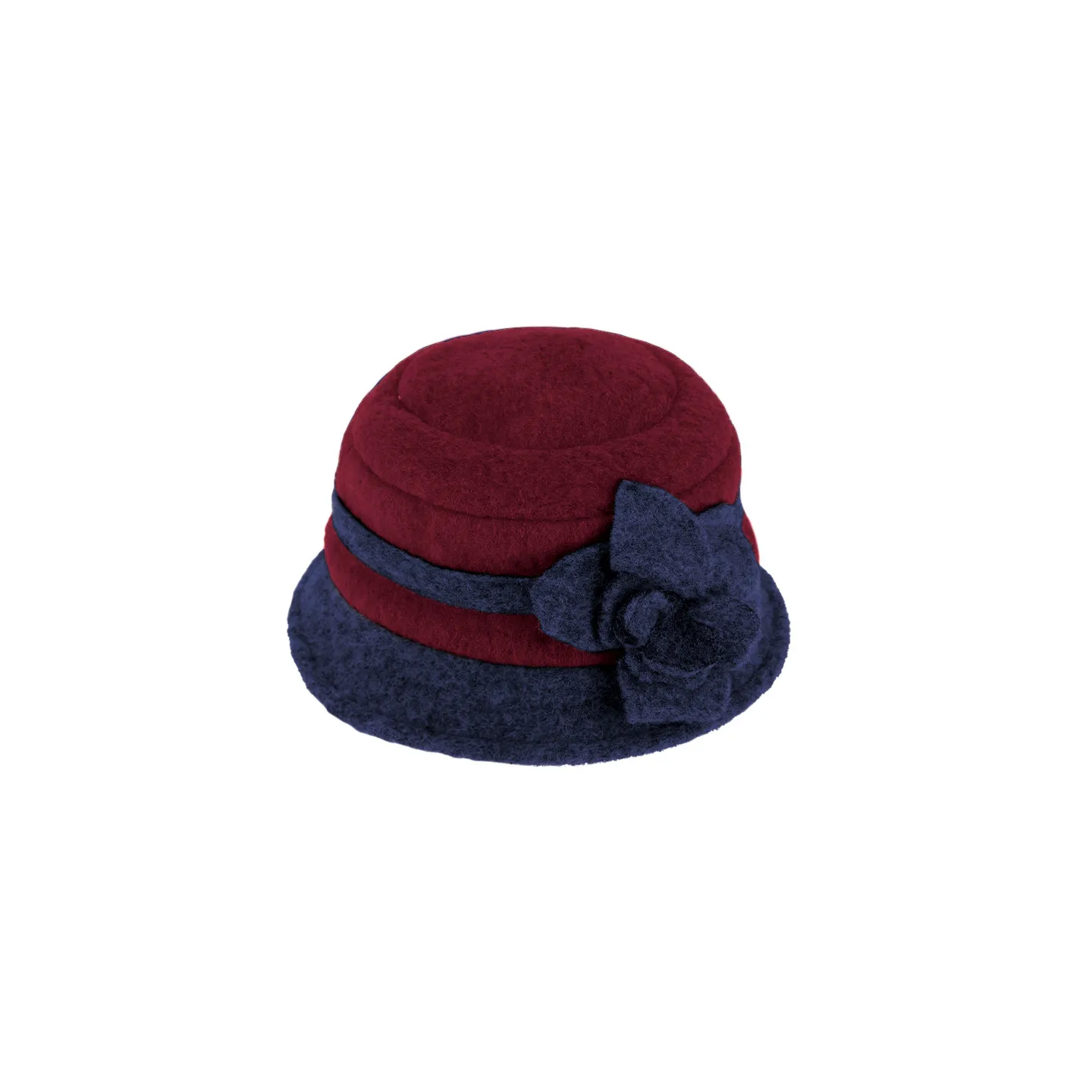 Chapeau Cloche Lucie Laine Bleu & Bordeaux - Traclet