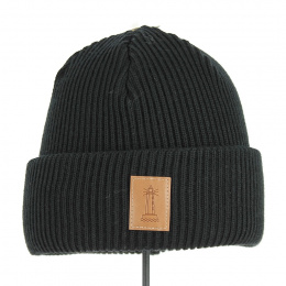 Navy Merino Wool Cuffed Jumper Beanie - Traclet