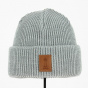 Beacon Reverse Beanie Merino Wool Light Grey - Super Yellow
