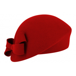 Red Wool Shaped Beret - Traclet