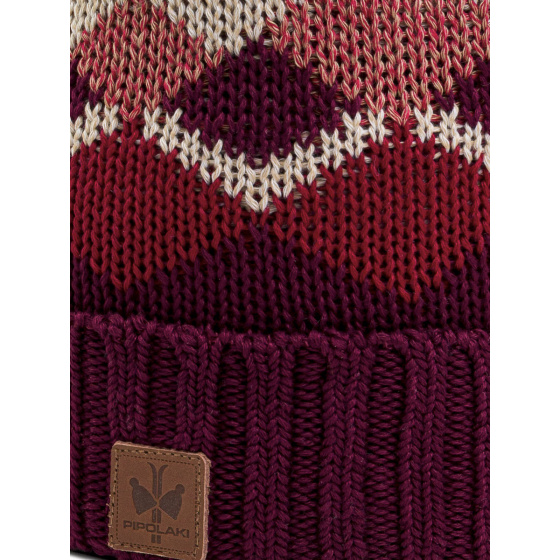 Bonnet à Pompon Abiso Bordeaux - Pipolaki Bonnet à Pompon Abiso Bordeaux - Pipolaki