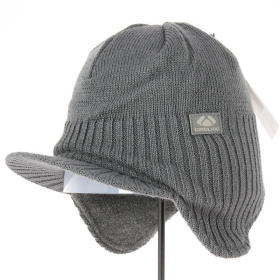 Children's cap with earflaps Grey - Pipolaki