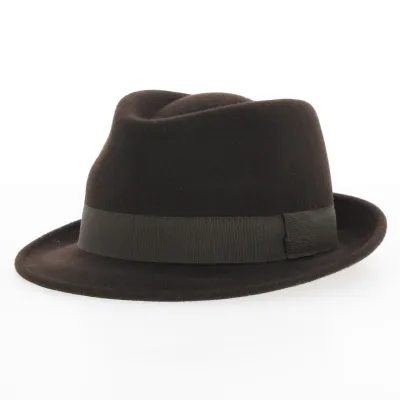 Chapeau Trilby Unity Feutre Laine Marron Imperméable - Traclet
