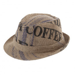 Bogota Trilby Hat Beige Jute Canvas - Traclet