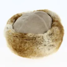 Toque Ivanova Cuir & Fausse Fourrure Beige - Traclet