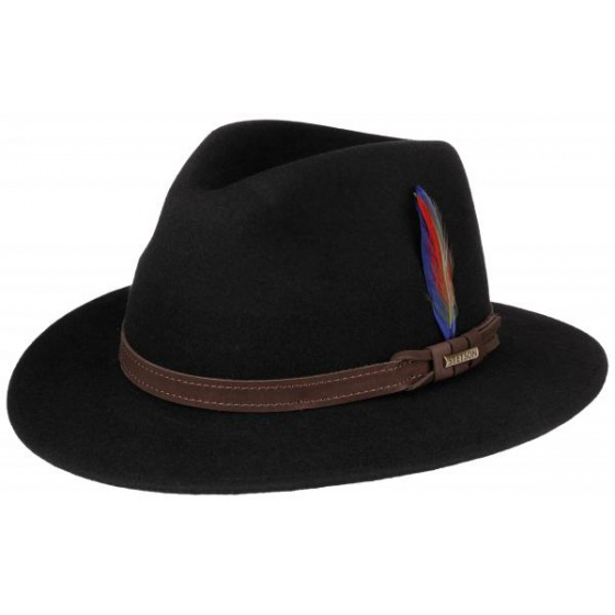 Feltro Uomo Cappello Feltro Nero Cappelli Da Uomo Cappello Da Cowboy  Outdoor Texas Di Hutter - Main Image