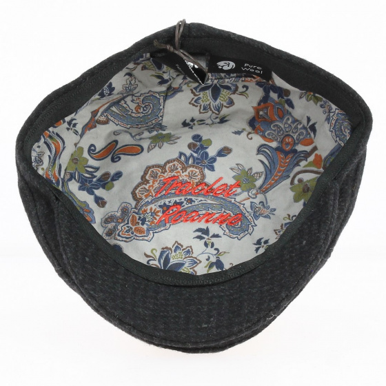 Flat Cap Daffy Black Wool - Traclet