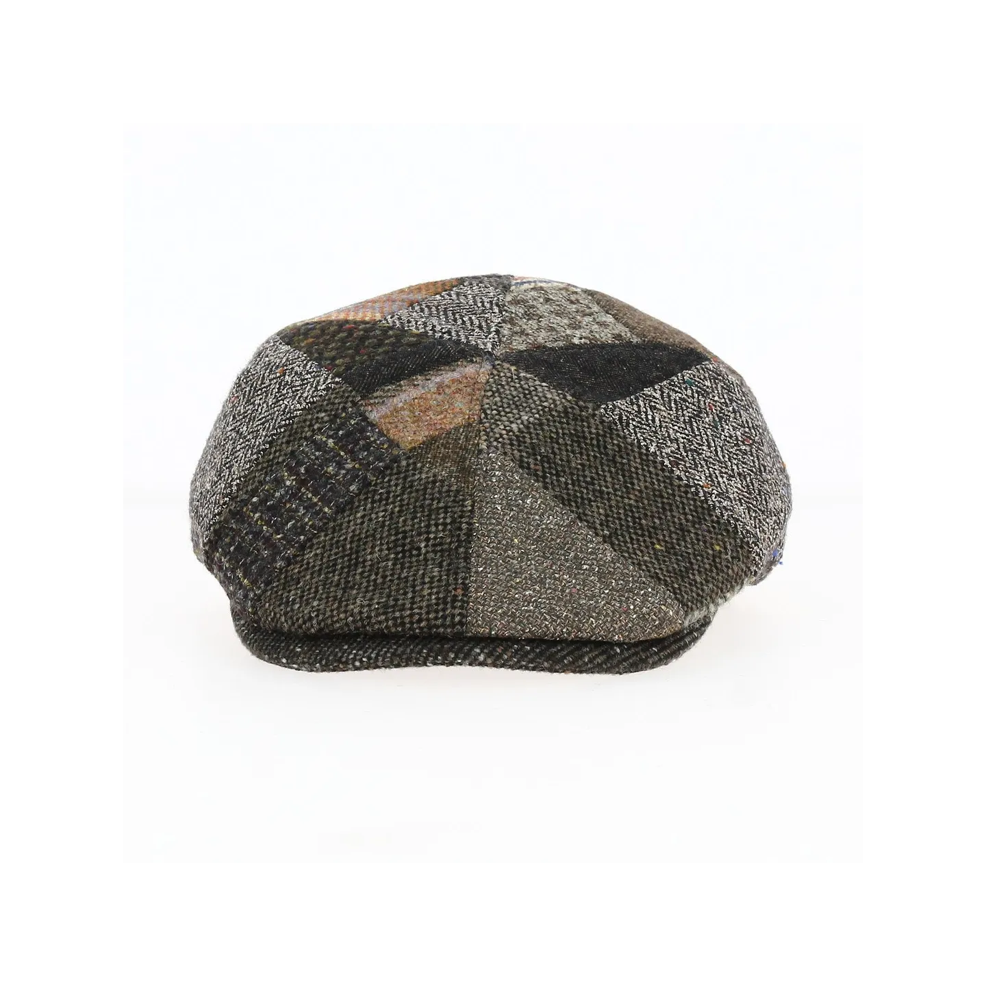 Flat Cap Oxford Patchwork Wool Brown and Green - Traclet