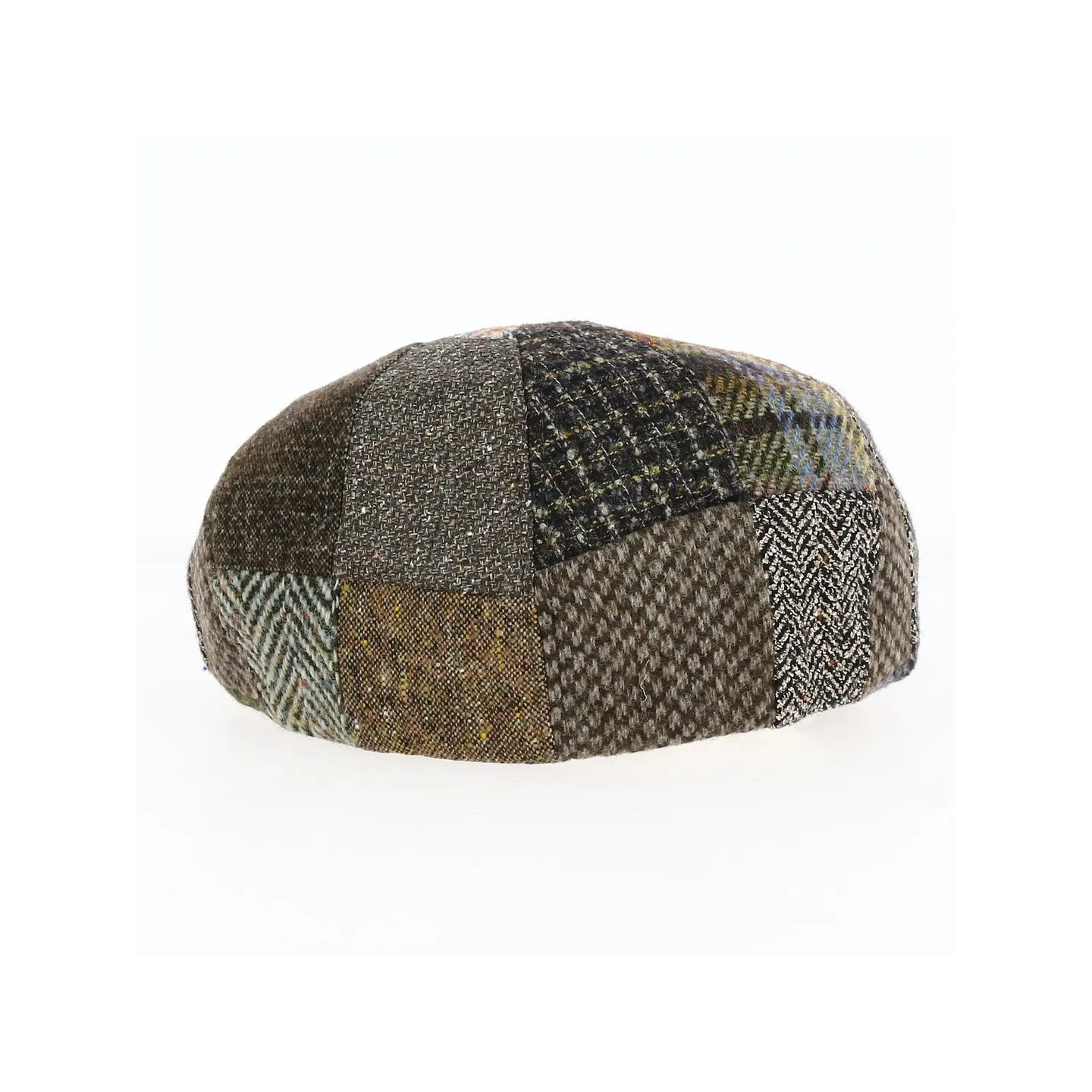 Flat Cap Oxford Patchwork Wool Brown and Green - Traclet