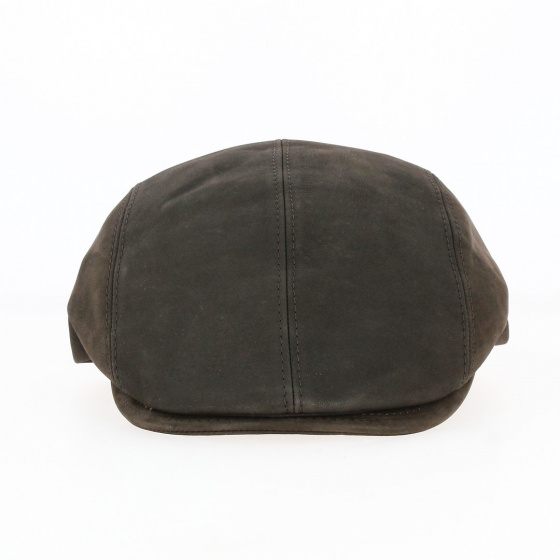 Brown Leather Daffy Cap - Traclet