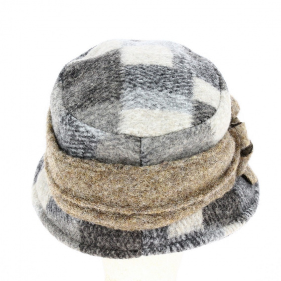 Chapeau cloche Carreaux Laine Doublure Polaire - Traclet Chapeau cloche Carreaux Laine Doublure Polaire - Traclet
