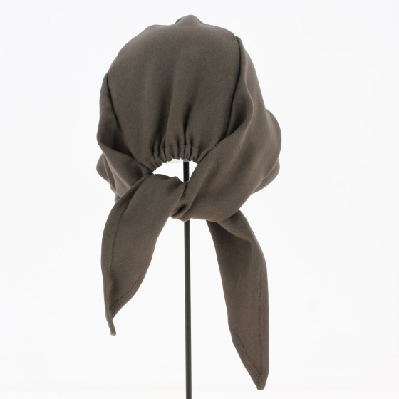 Turban Foulard Chimiothérapie Coton Marron - Traclet