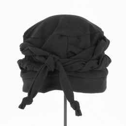 Black Cotton Twisted Chemotherapy Cap - Traclet