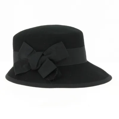 Capeline casquette en feutre noir - Traclet