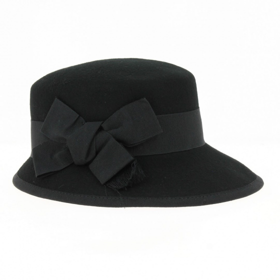 Capeline casquette en feutre noir - Traclet Capeline casquette en feutre noir - Traclet