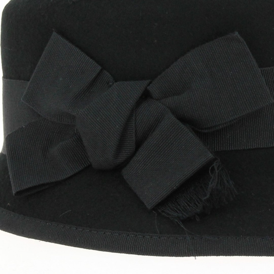 Capeline casquette en feutre noir - Traclet Capeline casquette en feutre noir - Traclet