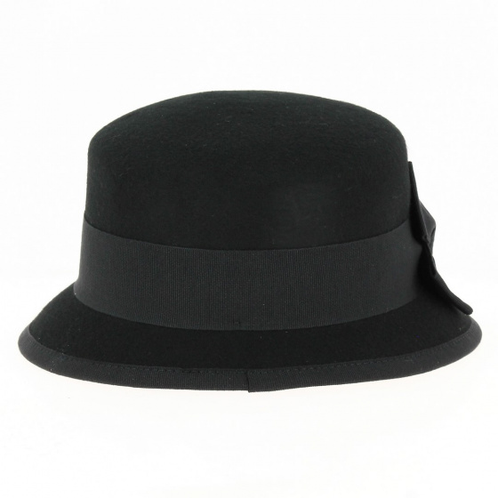 Capeline casquette en feutre noir - Traclet Capeline casquette en feutre noir - Traclet