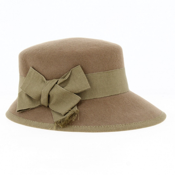 Capeline casquette en feutre camel - Traclet Capeline casquette en feutre camel - Traclet