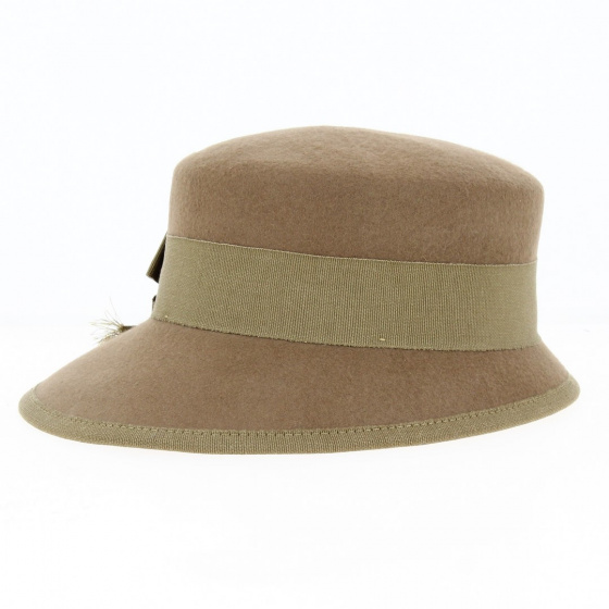 Capeline casquette en feutre camel - Traclet Capeline casquette en feutre camel - Traclet