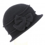 Mania Cloche Hat Black wool felt - Traclet