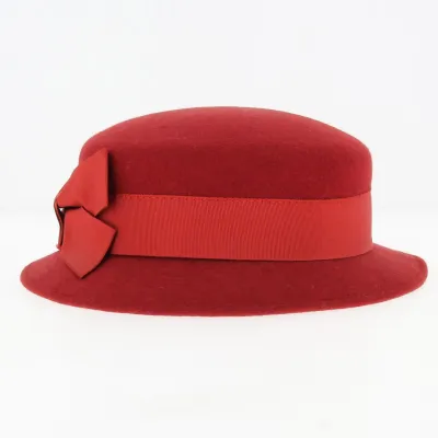 Canotier Feutre Laine Enfant Rouge - Traclet