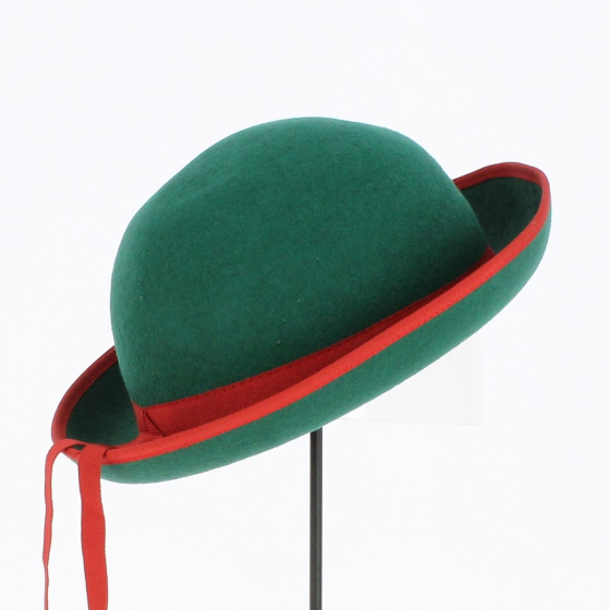 Chapeau Breton Feutre Laine Vert et Rouge - Traclet Chapeau Breton Feutre Laine Vert et Rouge - Traclet
