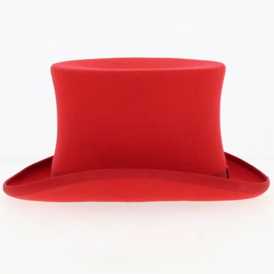 Chapeau Haut De Forme Feutre Laine rouge Pavot - Traclet